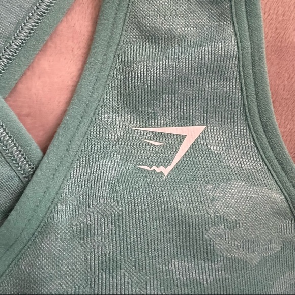 Gymshark Light Green Camo Sports Bra - Picture 3 of 6